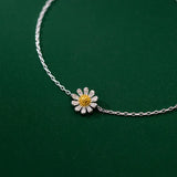 925 Silver Anklet Autumn Chrysanthemum Flower Bracelet