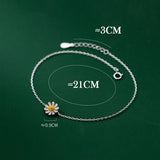 925 Silver Anklet Autumn Chrysanthemum Flower Bracelet
