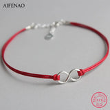 925 Silver Red Thread Rope Anklet Foot Jewelry