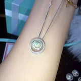 925 Silver Necklace Zircon Crystal Pendant