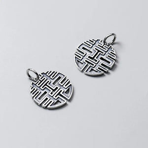 925 Sterling Silver Antique Chinese Happiness Couple Charms