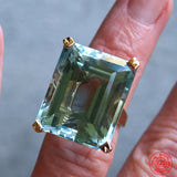 925 Silver Aquamarine Gemstone Ring Women Party Jewelry