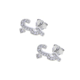 925 Silver Arabic Love Letter Earrings CZ Initial Earrings