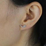 925 Silver Arabic Love Letter Earrings CZ Initial Earrings