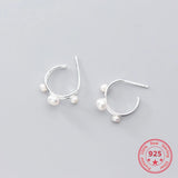 925 Silver Arc Circle Earrings for Women Noble Fine Jewelry Gift