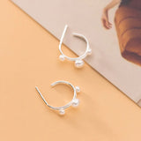 925 Silver Arc Circle Earrings for Women Noble Fine Jewelry Gift