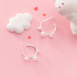 925 Silver Arc Circle Earrings for Women Noble Fine Jewelry Gift