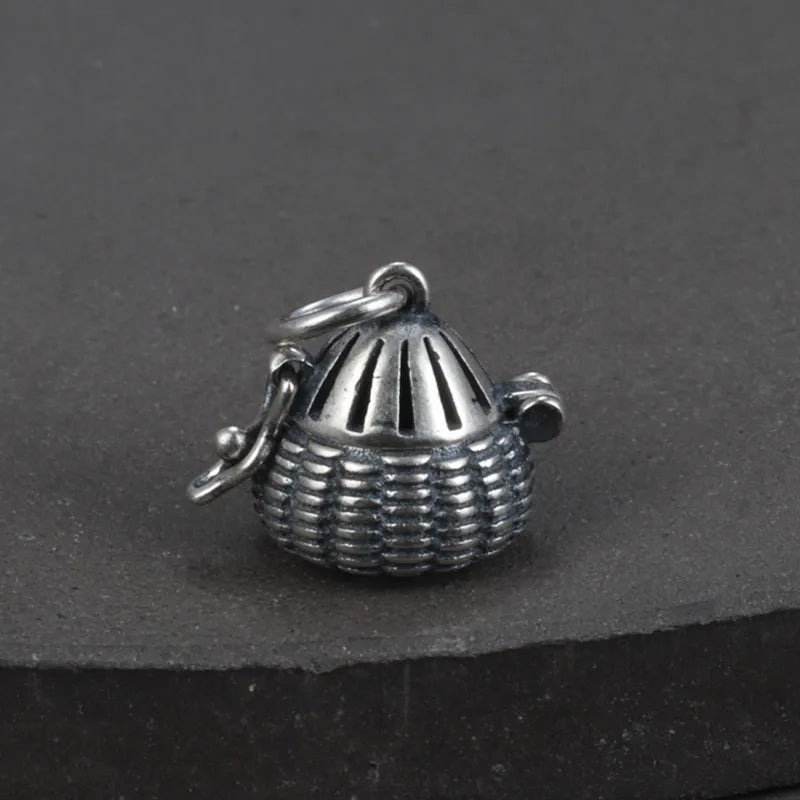 925 Silver Aromatherapy Sachet Pendants Retro Ethnic DIY Jewelry Making