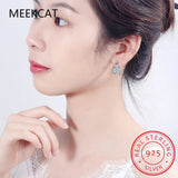 925 Silver Asscher Cut Moissanite Diamond Stud Earrings