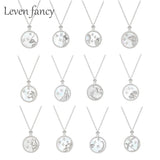 925 Silver Zodiac Constellation Shell Necklace Horoscope Signs Birthday