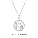 925 Silver Zodiac Constellation Shell Necklace Horoscope Signs Birthday