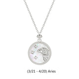 925 Silver Zodiac Constellation Shell Necklace Horoscope Signs Birthday