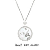 925 Silver Zodiac Constellation Shell Necklace Horoscope Signs Birthday
