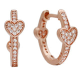925 Silver Asymmetric AlluEarring Heart Spiritual Feathers PAN Earring