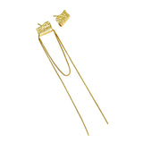 925 Silver Asymmetric Tassel Earrings Personality Jewelry
