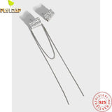 925 Silver Asymmetric Tassel Earrings Personality Jewelry