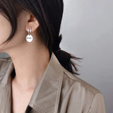 925 Silver Asymmetric Stud Earrings LOVE Heart Pendant Jewelry