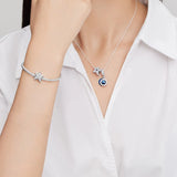 925 Silver Star Clasp Snake Chain Bracelet for Women