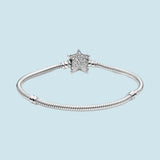 925 Silver Star Clasp Snake Chain Bracelet for Women