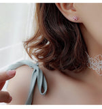 925 Sterling Silver Asymmetrical Cat Paw Earrings Women Lady Jewelry