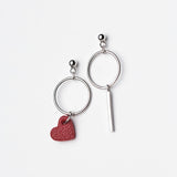 925 Silver Asymmetry Drop Earrings Tassels Round Geometry Style