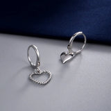 925 Silver Heart Charm Studs Earrings Party Jewelry