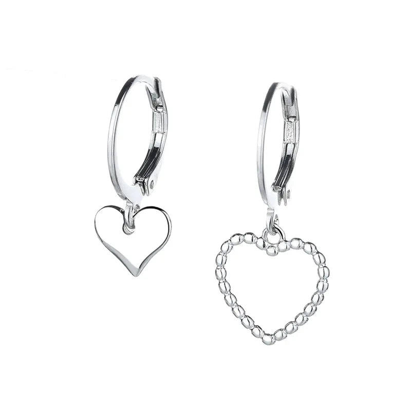 925 Silver Heart Charm Studs Earrings Party Jewelry