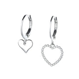 925 Silver Heart Charm Studs Earrings Party Jewelry