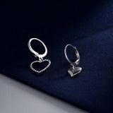 925 Silver Heart Charm Studs Earrings Party Jewelry