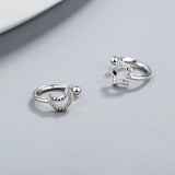 925 Silver Star Moon Clip Earrings for Women Kids