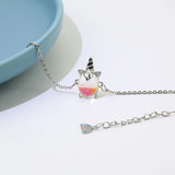 925 Silver Rainbow Unicorn Charm Bracelet for Women