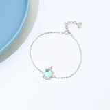 925 Silver Rainbow Unicorn Charm Bracelet for Women