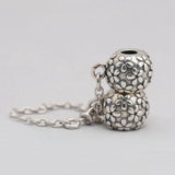 925 Sterling Silver Bead Charm Clip Vintage Flower Safety Chain Lock Beads