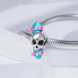 925 Silver Bachelor Cap Guitar Girl Pendant DIY Beads for Bracelet Jewelry
