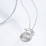 925 Sterling Silver Bachelor's Hat Pendant Necklace for Her