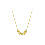 925 Silver Ball Bead Necklace Women's Summer Jewelry Gift