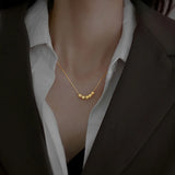 925 Silver Ball Bead Necklace Women's Summer Jewelry Gift