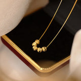 925 Silver Ball Bead Necklace Women's Summer Jewelry Gift