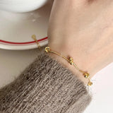 925 Silver Ball Chain Bracelet Women Layered Beads Jewelry