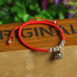 925 Silver Ball Charm Bracelet Red Thread Adjustable