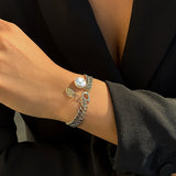 925 Silver Ball Pendant Tag Charms Bracelet for Women