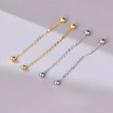 925 Silver Ball Chain Drop Earrings for Women