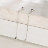 925 Silver Ball Chain Drop Earrings for Women