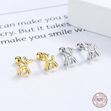 925 Silver Balloon Dog Stud Earrings Mini 14k Party Jewelry