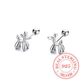 925 Silver Balloon Dog Thread Stud Earrings For Women Kids