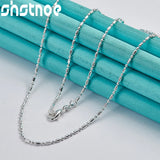 925 Silver Bamboo Bead Chain Necklace 16-30 Inch