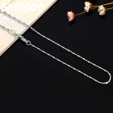 925 Silver Bamboo Bead Chain Necklace 16-30 Inch