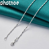 925 Silver Bamboo Bead Chain Necklace 16-30 Inch
