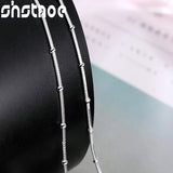 925 Silver Bamboo Chain Necklace 18/20 Inch for Women Man Wedding Charm Jewelry