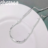 925 Silver Bamboo Chain Necklace 18/20 Inch for Women Man Wedding Charm Jewelry
